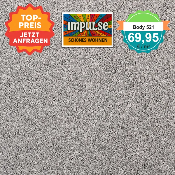 Girloon Body Teppichboden hellgrau – Draufsicht